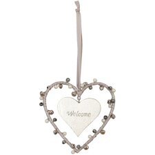 Welcome sign heart pendant 11x11 cm