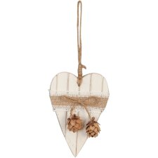 Corazón de madera con cono 8x11 cm