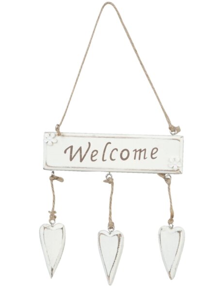 simple welcome sign 14x13 cm heart