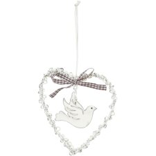 Heart pendant PIGEON 12x12 cm white