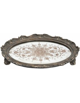 antique oval tray 30x41 cm