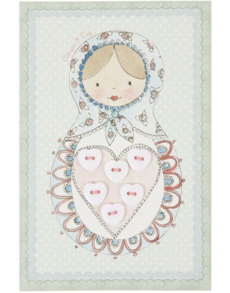 baby girl card with sequins 10x15 cm
