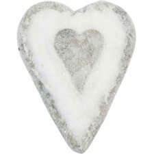 Corazón decorativo de madera 30x19 cm blanco