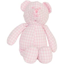 pink plaid soft toy bear 20 cm