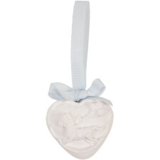 Pendentif décoratif cœur avec cheval blanc 5x5 cm