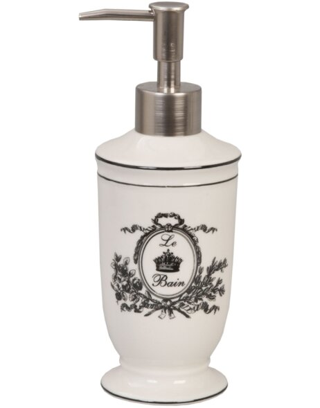 antique soap dispenser le bain black and white &oslash; 8x20 cm