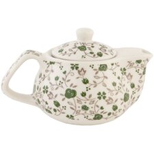 Teapot Ø 9x14 cm ceramic flower green