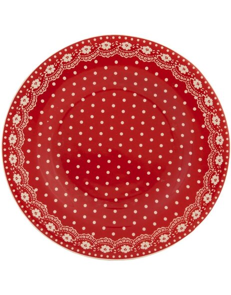 Plate dotted red &Oslash; 21 cm