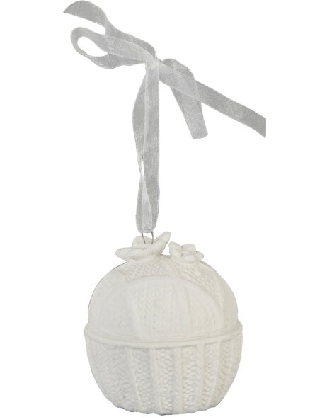Colgante Cer&aacute;mica Tartaleta Decorativa blanca &Oslash; 7x7 cm