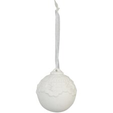 Pendentif décoratif Boule en céramique blanche Ø 6 cm
