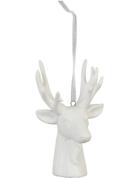Ciondolo Deco Deer 6x5x11 cm bianco