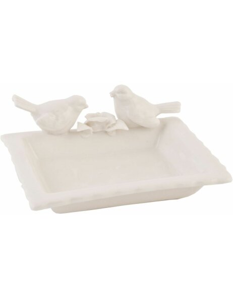 6CE0132 Clayre Eef Coupe BIRDS - blanc