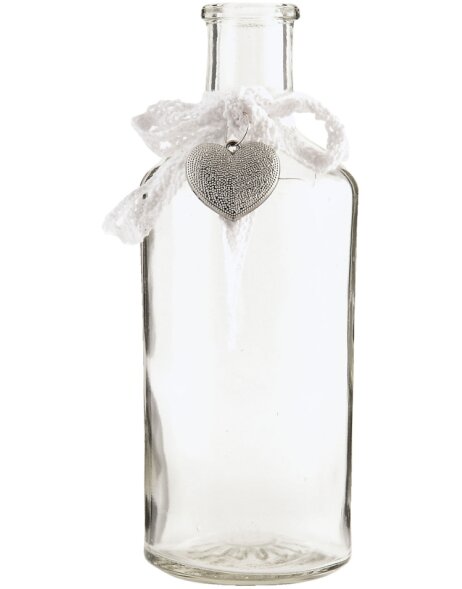 Botella decorativa con colgante de coraz&oacute;n &Oslash; 7x20 cm