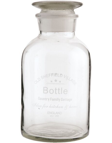 Bottle with glass stopper &Oslash; 10x21 cm