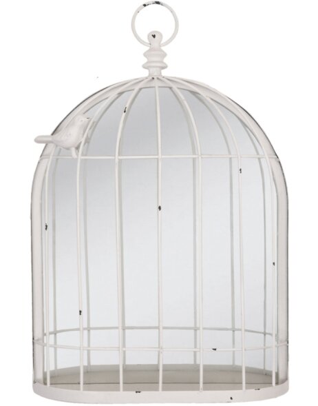Cage &agrave; oiseaux avec miroir 23x6x32 cm gris