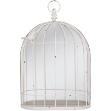 Cage à oiseaux avec miroir 23x6x32 cm gris