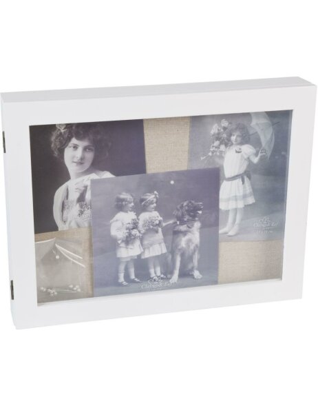 Caja de fotos con tablero de anuncios 36x26x5 cm blanco