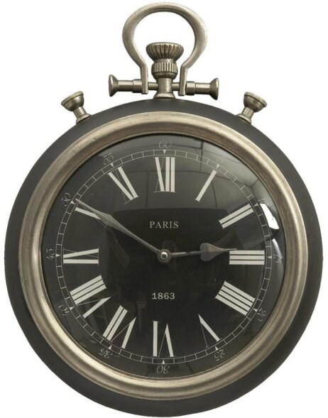 Horloge comme chronom&egrave;tre &Oslash; 30x10 cm argent&eacute;