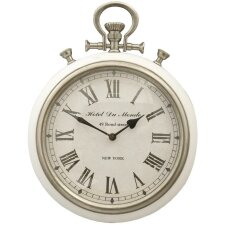 Uhr als Stoppuhr Ø 30x10 cm silber-weiß