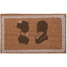 Doormat elegant pair of 75x45 cm brown