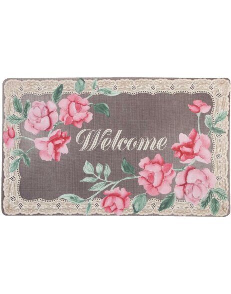pretty doormat 74x44 cm WELCOME with roses