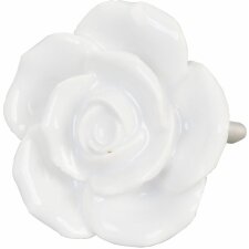 Rose furniture knob Ø 4,5 cm white