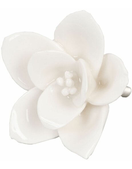 Furniture knob flower &Oslash; 5,5 cm white