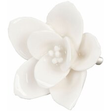 Furniture knob flower Ø 5,5 cm white