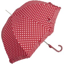 Regenschirm rot mit weißen Punkten