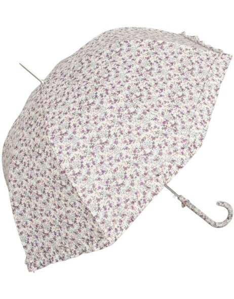 Parapluie &agrave; motif floral aubergine clair