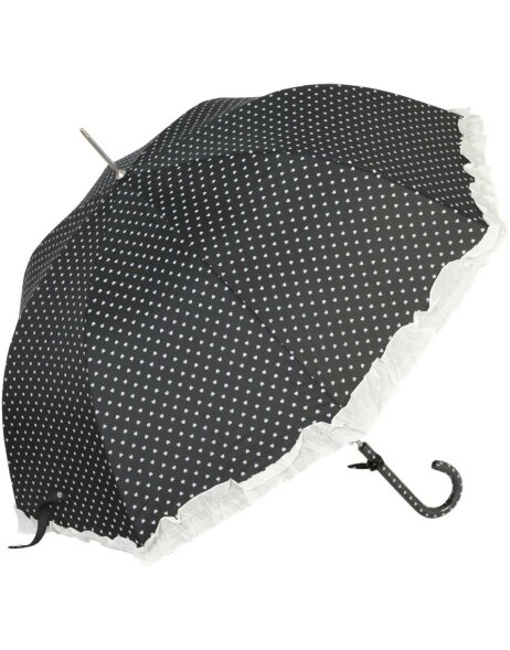Parapluie RUBY petit noir avec des coeurs
