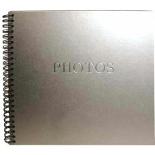Schleizer Album photo à spirales ARGENT 33,5x31,5 cm 50 pages noires