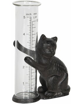 Niederschlagsmesser Katze 9x5x16 cm braun