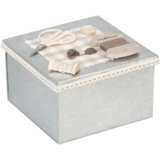 simple sewing box made of metal 12x12x7 cm