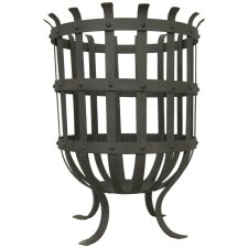 Iron fire basket ø 39x49 cm black