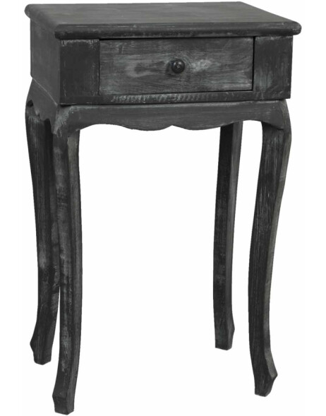 Mesa auxiliar madera negra vintage 43,5x31x70 cm