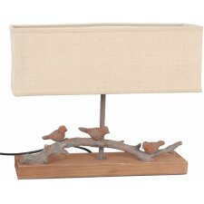 Lampada da tavolo 6LMP123 Uccelli di legno 33x8x28 cm