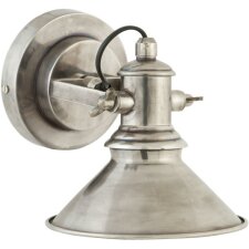 Metalowa lampa ścienna 24x13 cm srebrna