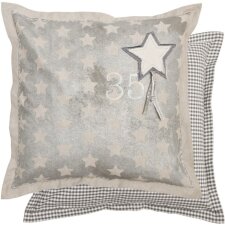 Kissen LUCKY STARS grau mit Stern 50x50 cm