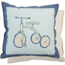 nostalgic pillow case blue bike 50x50 cm