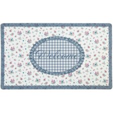 Doormat WELCOME floral design blue 74x44 cm