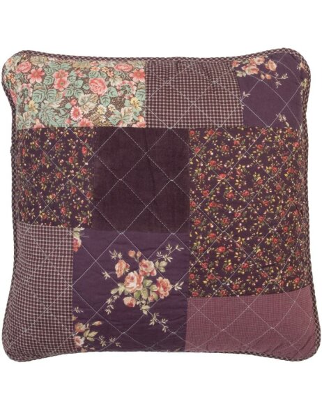 Taie doreiller violet style patchwork 50x50 cm