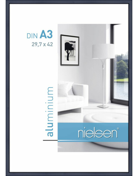 Cadre alu Nielsen Classic 29,7x42 cm bleu DIN A3 Cadre pour dipl&ocirc;mes