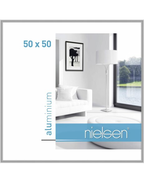 Cornice Nielsen in alluminio Classic 50x50 cm argento