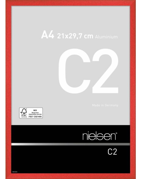 Telaio Nielsen in alluminio C2 21x29,7 cm rosso tornado