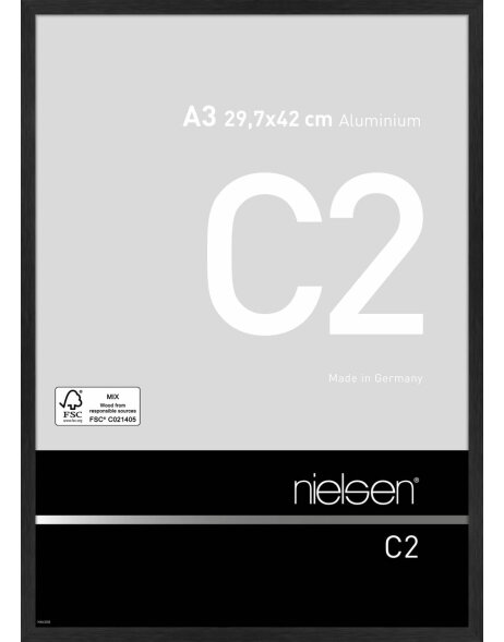 Nielsen Alurahmen C2 29,7x42 cm struktur schwarz matt