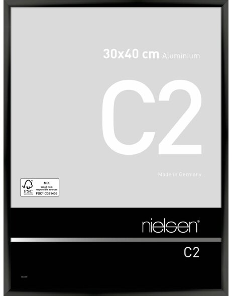 Nielsen Alurahmen C2 30x40 cm eloxal schwarz glanz