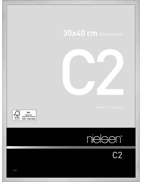 Cadre alu Nielsen C2 30x40 cm reflex argent&eacute;