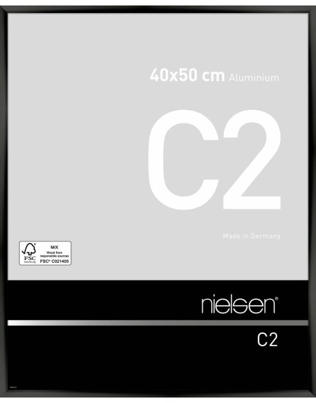 Cadre alu Nielsen C2 40x50 cm anodis&eacute; noir brillant