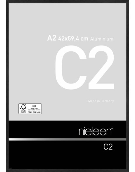 Nielsen Alurahmen C2 42x59,4 cm struktur schwarz matt